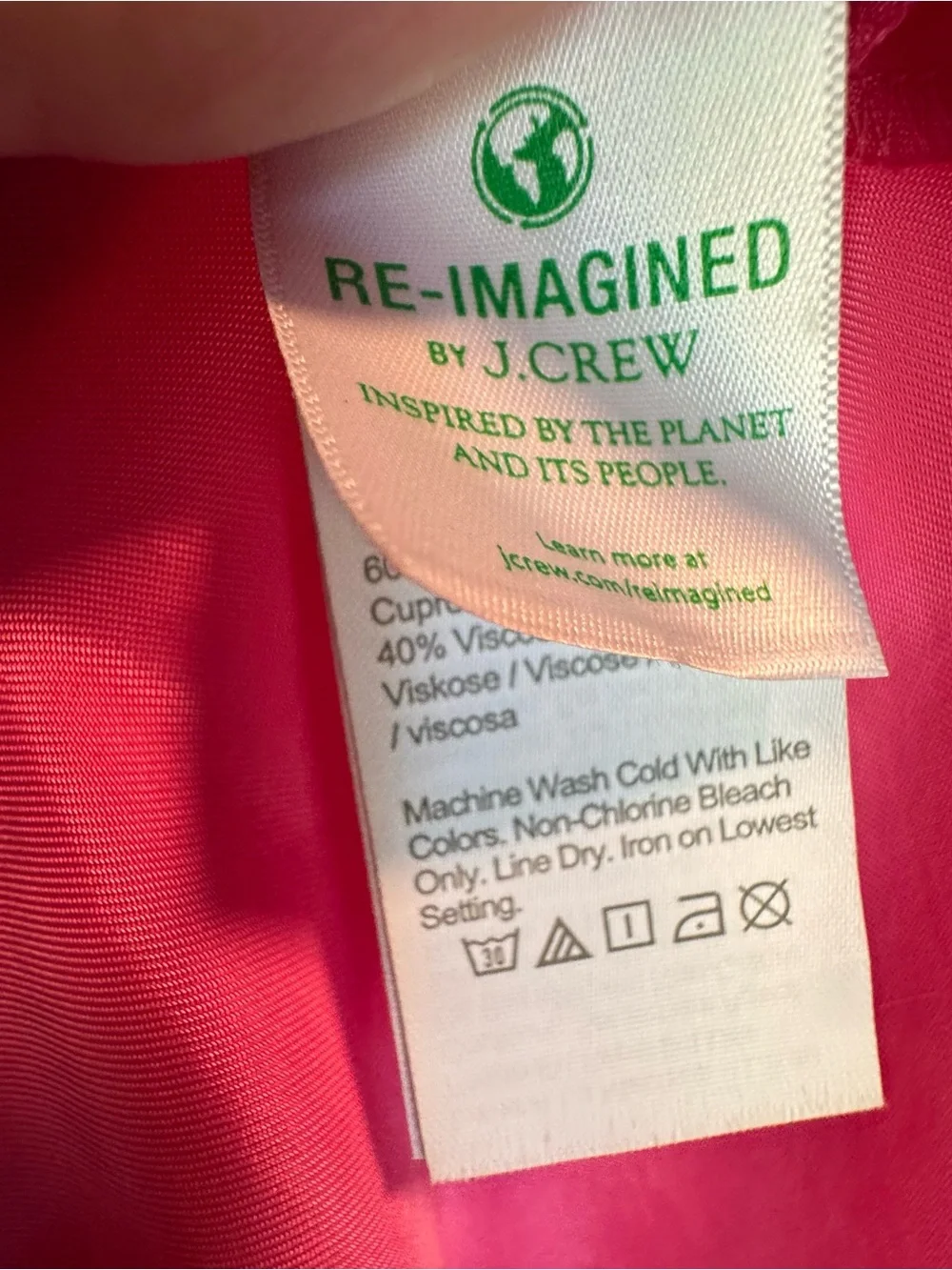J. Crew Hot Pink puff sleeve midi dress silky feeling material size 12